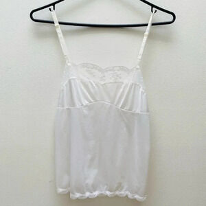 Vintage - Cream Ivory Lace Trimmed Camisole Tank Top